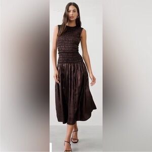 Banana Republic petite deep wine shimmering Midi Dress